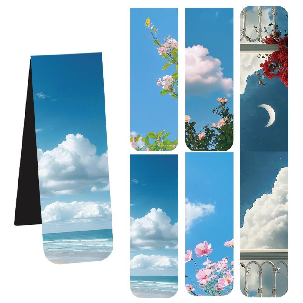 5pcs/set 4.7inch Magnetic Bookmark Set Multicolor Foldable Reading Page Label Holder Waterproof Cardboard Book Marks