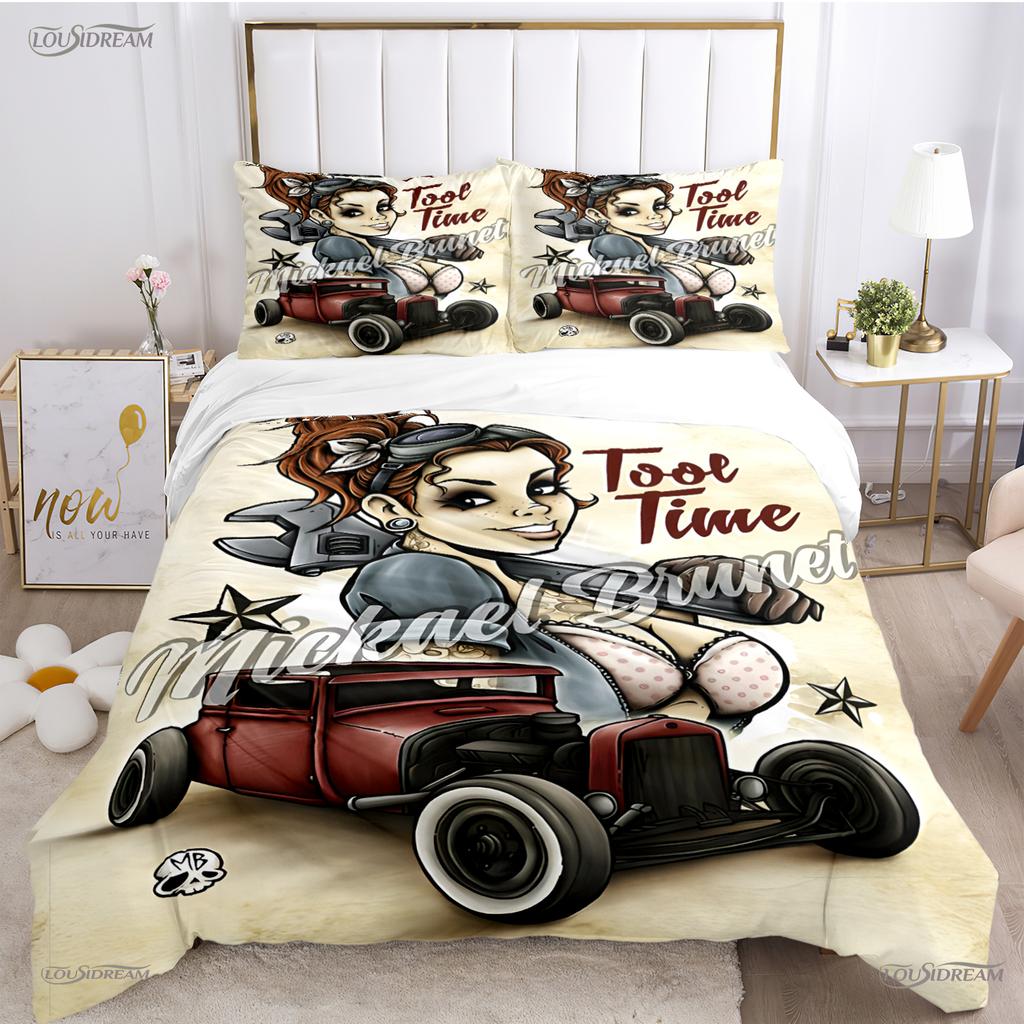 Hip Hop Music Rockabilly All Season Duvet Cover Comforter Bedding Sets Soft Quilt Cover and Pillowcases Single/Double/Queen/King