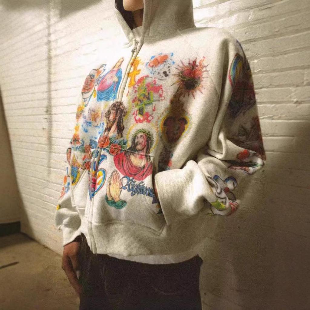 Retro Gothic 3D Print Hoodie: Loose, Versatile Harajuku Sweatshirt for Couples