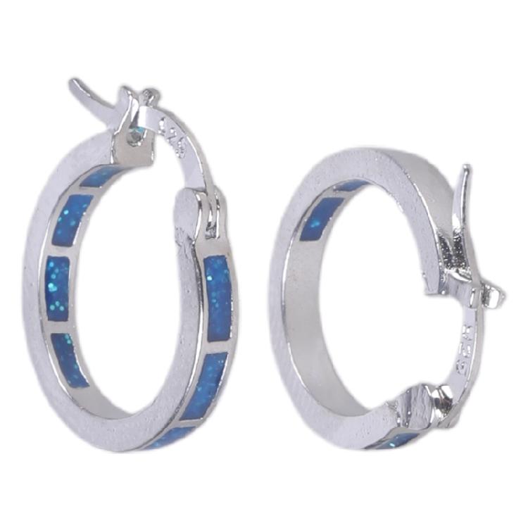 

Trendy Color Matching Pins Earring Women Minimalist Blue Opal Earrings Studs 1