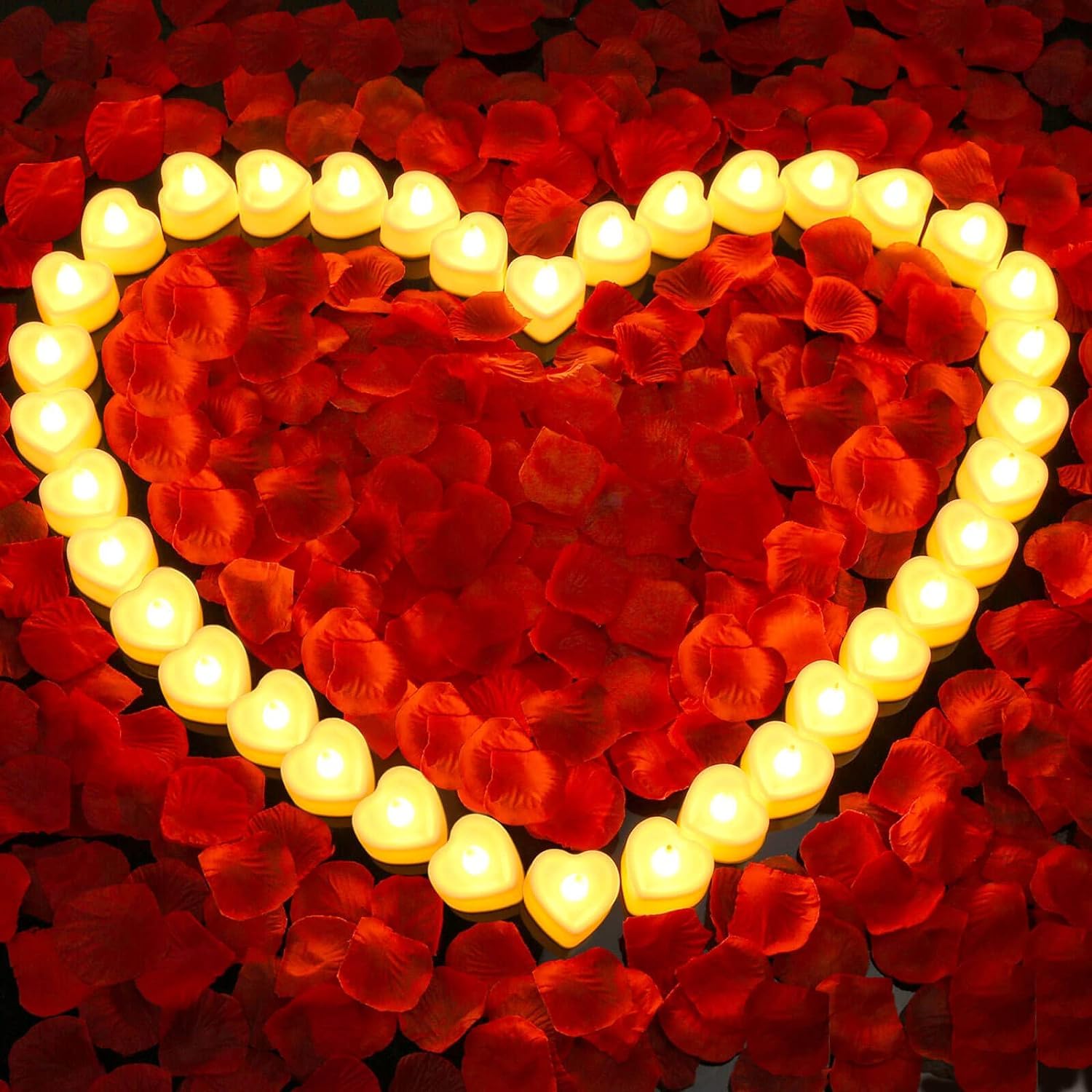 

Tigwiss LED Candle Heart 24 Set of Christmas Healing Warm No Night Present Light, Shape, Pieces, Petals, 1000, Wedding, Decoration, Halloween, Light, білий