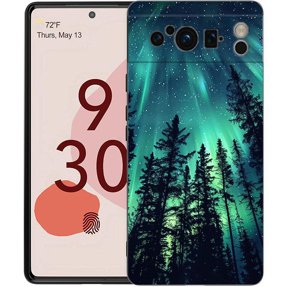 Beautiful northern lights Phone Case For Google Pixel 9 8 7 6 Pro XL 8A 7A 6A TPU Shell Soft Shockproof Black Cover
