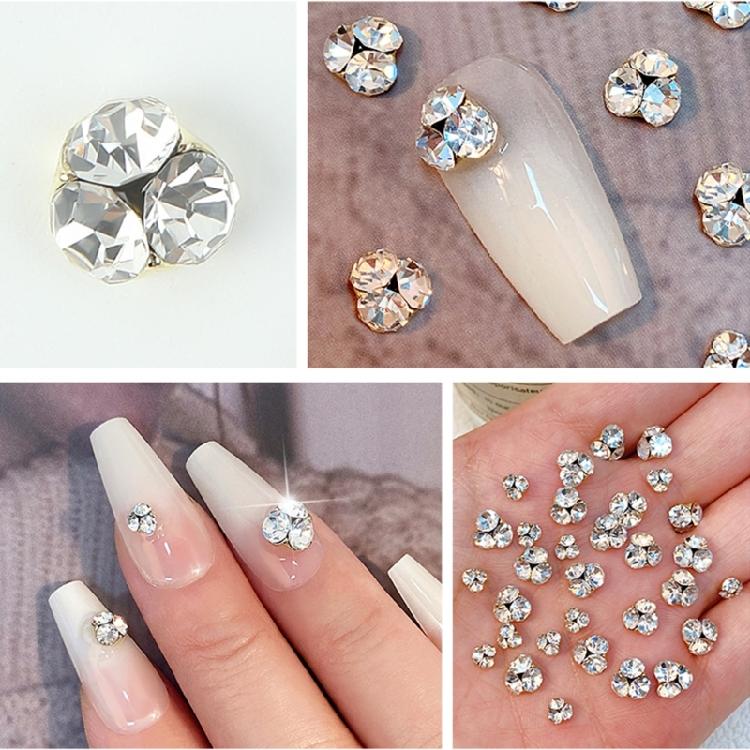 10Pieces Flatback Glass Nails Rhinestones Crystal Charm Nail Art Flatback Gems