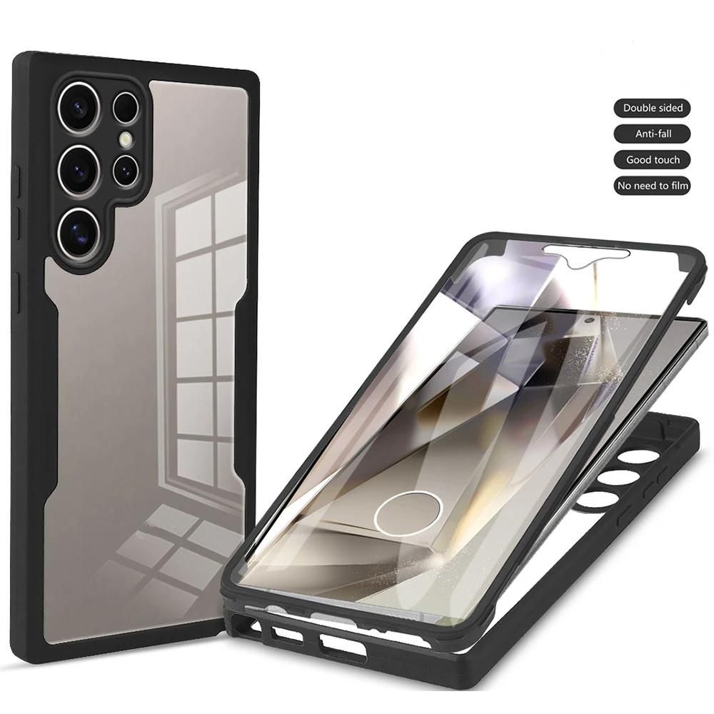 360° Full Body Phone Case for Samsung Galaxy S26 S25 S24 Ultra S23 S22 S21 Plus Transparent Front Back Protective Cover Funda