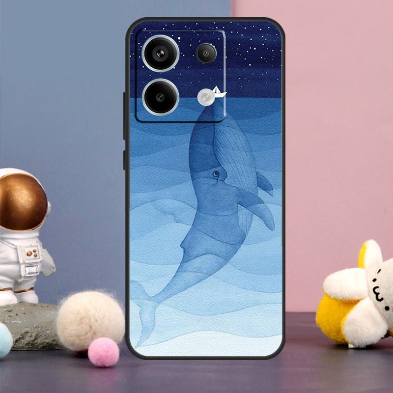 Cartoon Whale Case For Xiaomi Redmi Note 15 Pro Plus 10 11 12 13 14 Pro Redmi 15 15C 14C 10C 12C 13C Cover