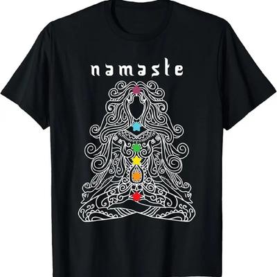 Namaste Design Yoga Pose With Chakra Awesome T Shirt