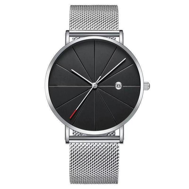 

Minimalist Nordic Mens Quartz Watch With Calendar And 24h Indicator For Casual Wear серебряный