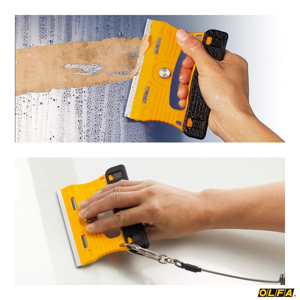 OLFA G Scraper Glass Stainless Steel Spare with Blade Cover 228B, Surface, 3-Blade Wide, Blade,