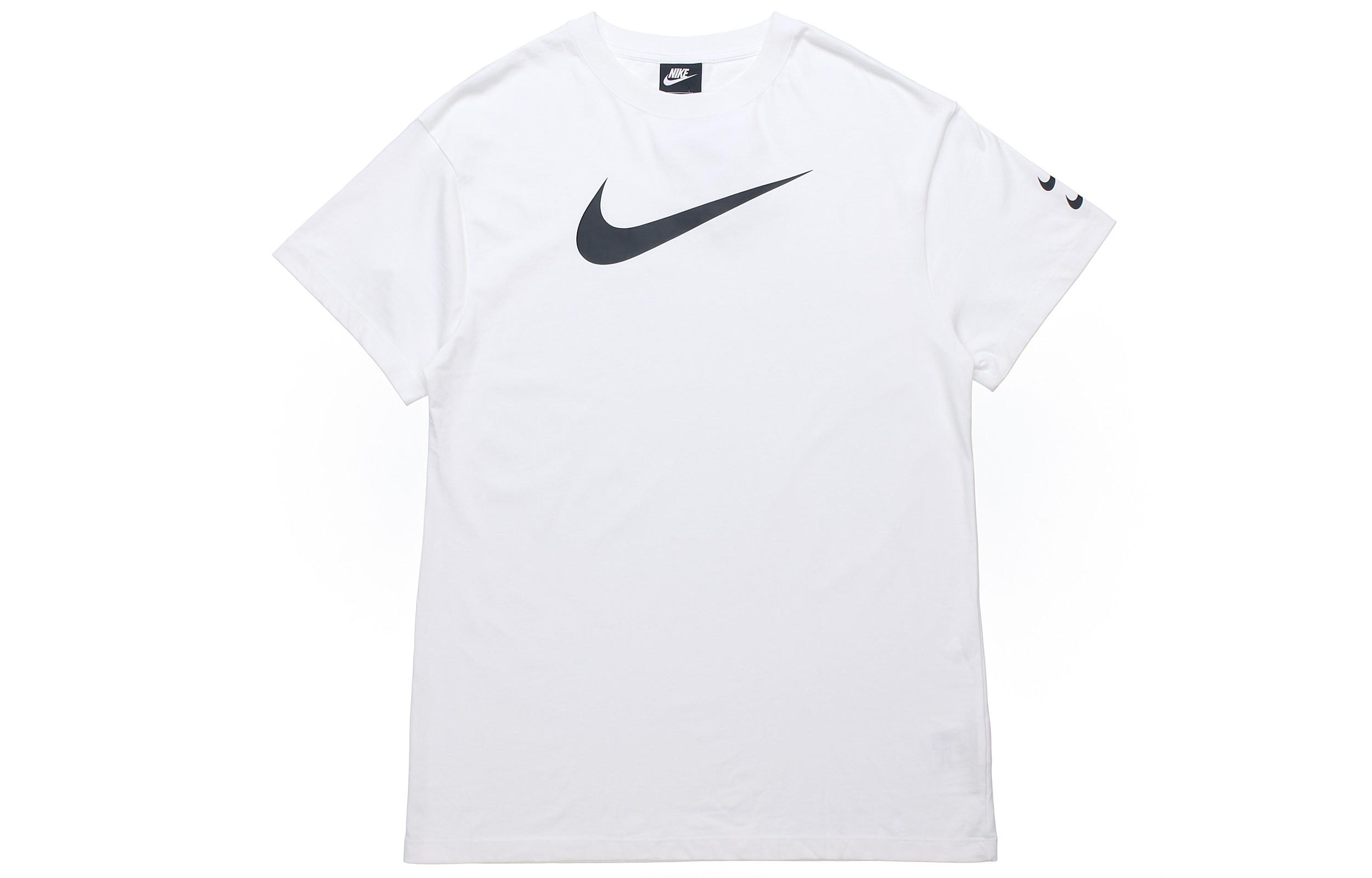Nike Sportswear Swoosh Short Sleeved Dress Women s White CJ3830-100 L
