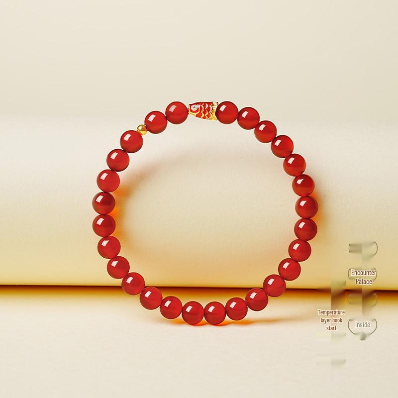 Red Agate Year of the Horse Women's Bracelet - Birthday Gift