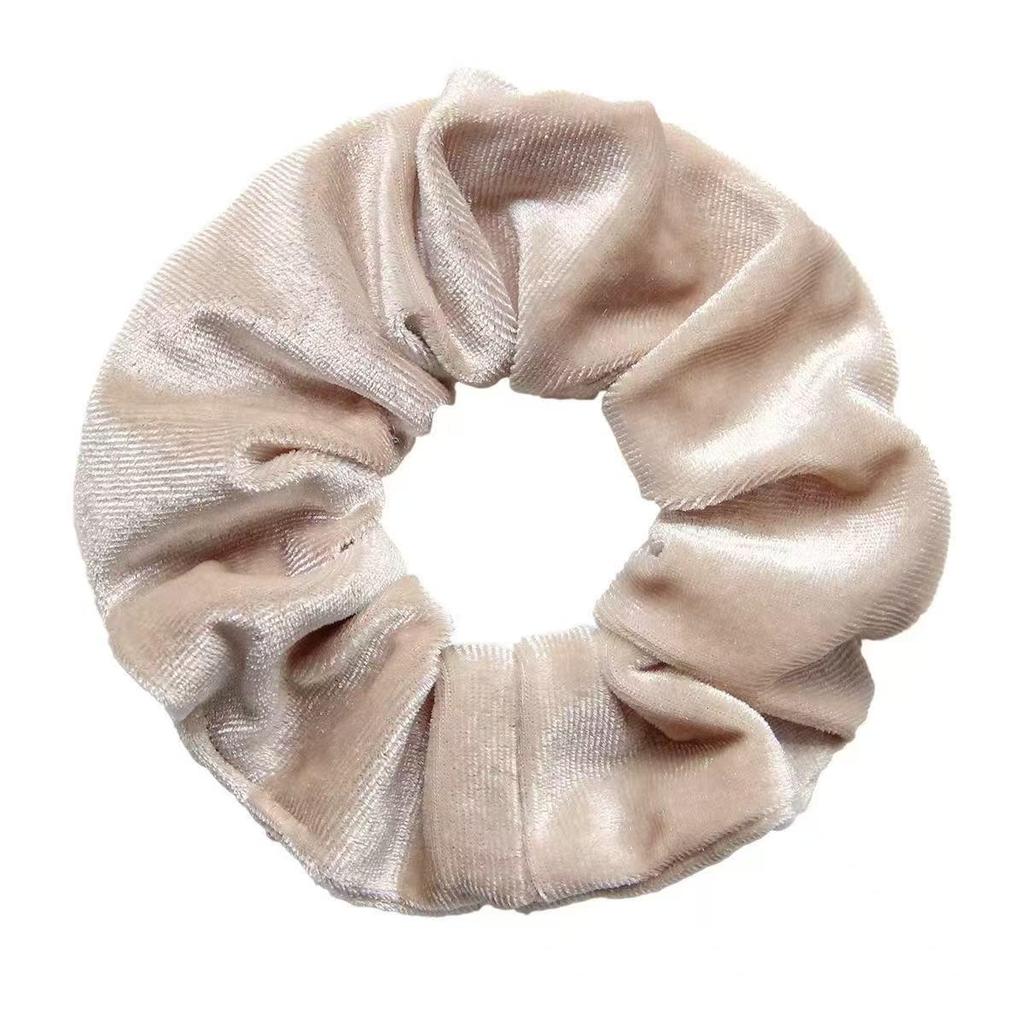 Nouvel Élastique à Cheveux en Velours Coréen Uni avec Fermeture Éclair: Accessoire de queue de cheval tendance style gros intestin