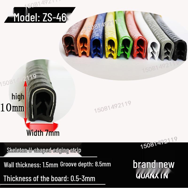 U-Shaped Rubber Edge Banding for Glass and Steel Tiles