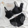 New sexy lace small chest not empty cup underwear women's suit without steel ring breast adjustment breathable bra cover