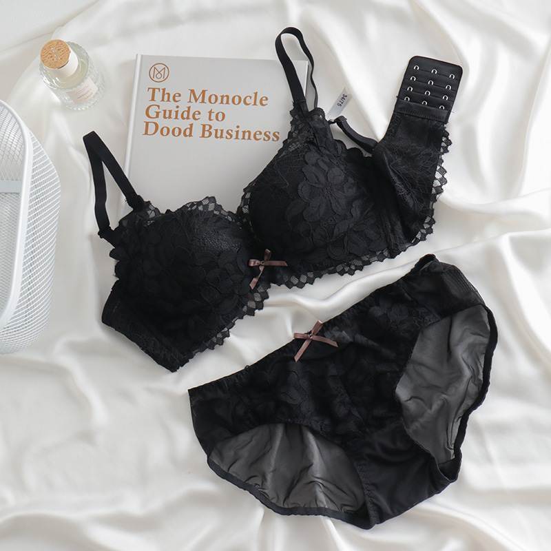 New sexy lace small chest not empty cup underwear women's suit without steel ring breast adjustment breathable bra cover
