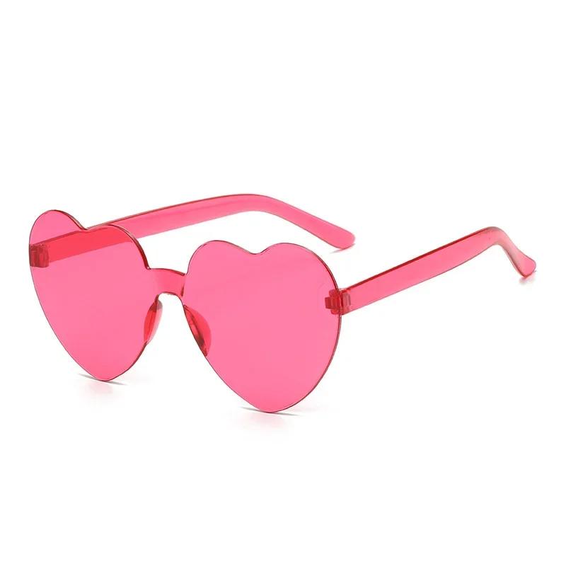 One Piece Love Heart Sunglasses Women Brand Designer Fashion Cute Sexy Retro Cheap Sun Glasses Red Female Sweet Eyewear Uv400