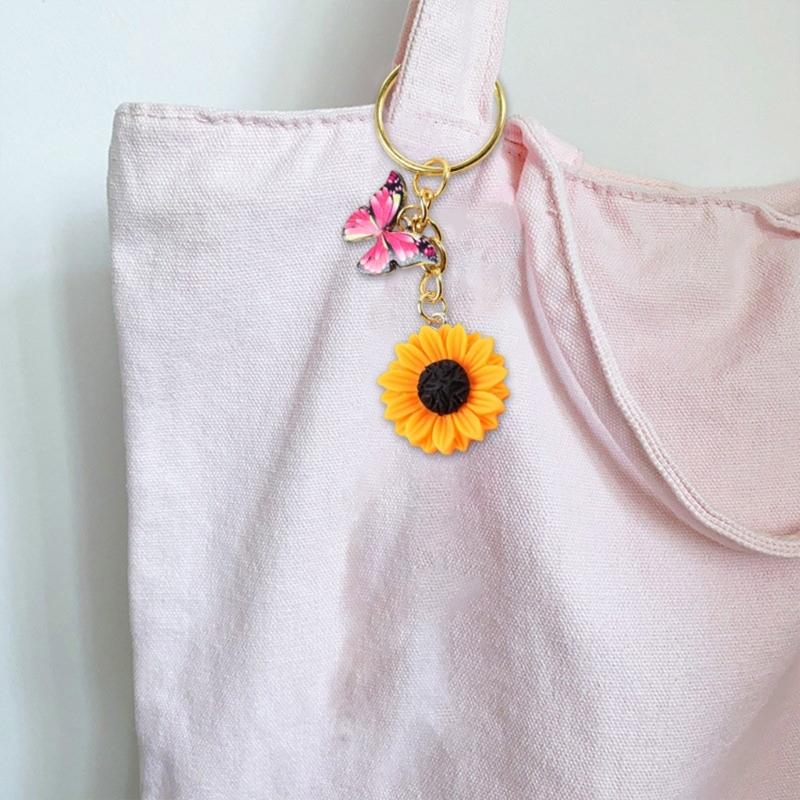 Sonnenblumen-Anhänger Schlüsselanhänger Für Naturliebhaber Mit Realistischem Harz Und Design