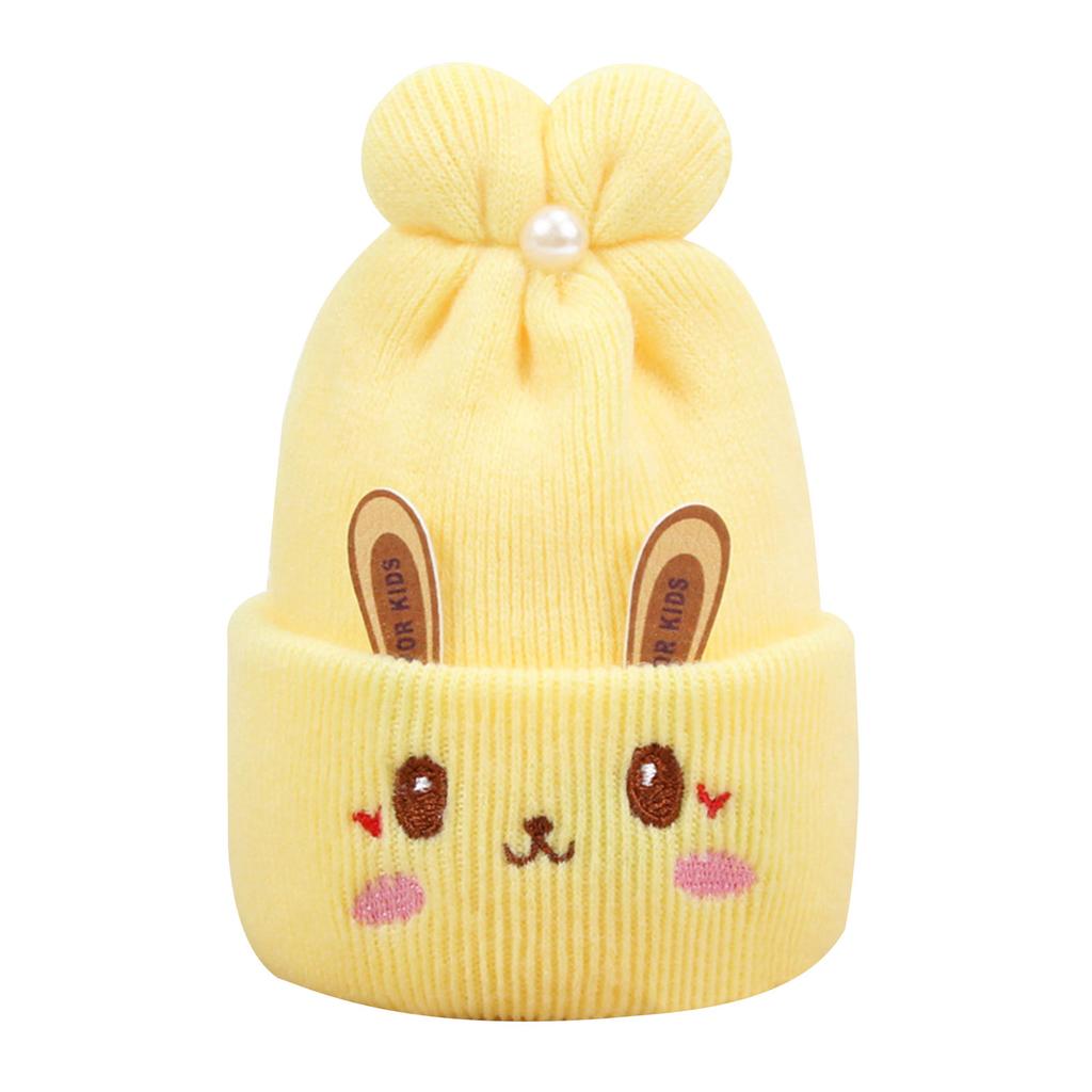 Knitted Baby Hat Girls Boys Winter Hat Windproof Handwoven Bonnet Caps Newborn Hospital Hat Cute Rabbit Ears Crochet Hat