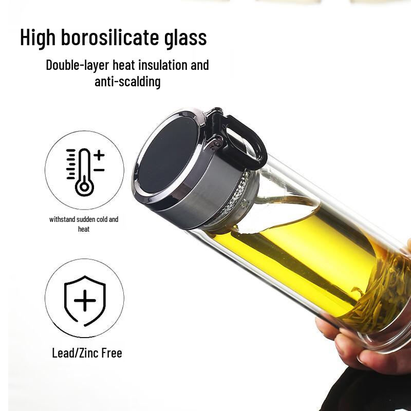 Yaoming Double-Walled Glass Tea Infuser Travel Mug
