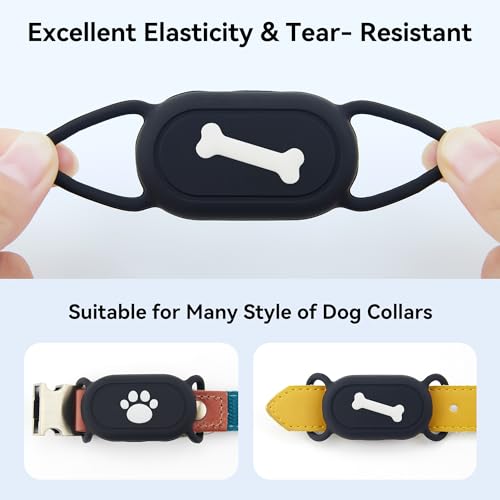Dog Collar Holder (2 Pack) for Galaxy Smarttag2 Waterproof Silicone Case for Pet Cat Anti-Lost Anti-Scratch Protective Cover Accessories for Sams