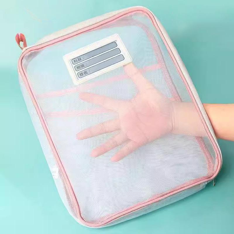 

Zipper-style Large Opening Student Examination Handbag Book Storage Bag Test Paper Classification Bag зелений