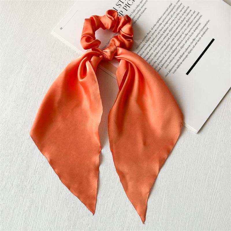 Women's Bow Tie Simple Knot Hair Tie, Colorful and Elegant Hair Ring with Long Flowing Ribbon Accessory