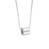 Niche 925 Sterling Silver Zircon Block Pendant Necklace for Women, Minimalist, Light Luxury, Versatile Jewelry