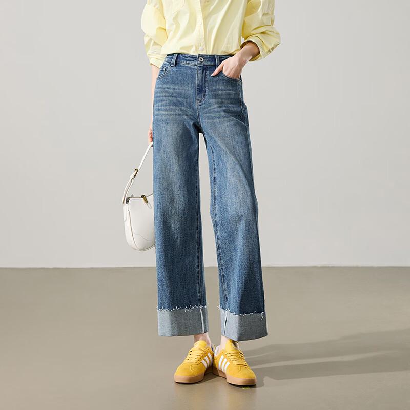 

ESE-Y Women s Cuffed Straight-Leg Jeans 29