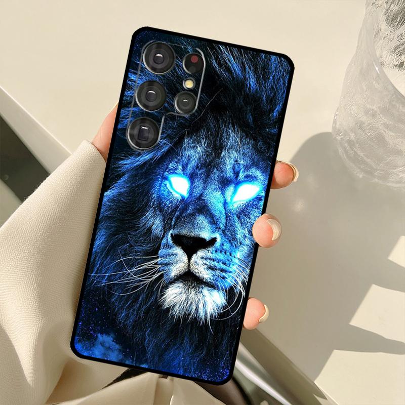 King of jungle Lion For Samsung Galaxy S22 Ultra S21 S20 FE S8 S9 S10 Note 10 Plus Note 20 Ultra Phone Case