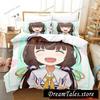 The Ryuo's Work Is Never Done! Cartoon Poster Sheets Quilt Covers Bedding Dormitory Sheets Bedding Set Soft Warm Bedding Set741