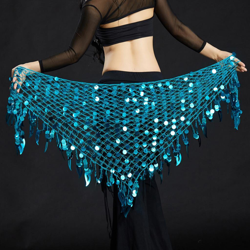 Belly Dance Costumes Hip Scarf Wrap Belt Skirt Sequins Triangle
