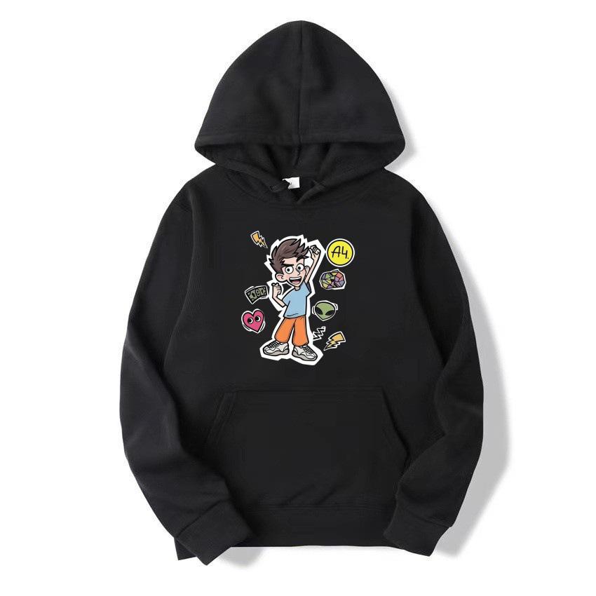 Hobby Cartoon Boy A4 Unisex Children's Hooded Sweatshirt - Spring/Autumn Pullover
