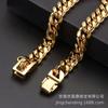 14mm Gold-Plated Stainless Steel Dog Collar Chain Hip Hop Style Pet Necklace Large Dogs