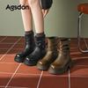 Maillard Martin Boots New Summer Platform Boots Black Western Boots Pile Boots
