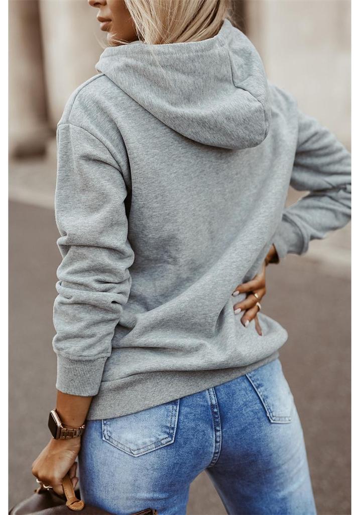 European & American Women's Autumn/Winter Hooded Sweatshirt: Long Sleeve, Loose Fit, Casual Top