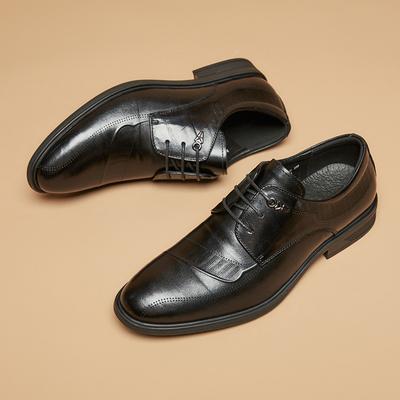 Erste Schicht Rindsleder Neuer Britischer Stil Echtleder Spitzzehen Weiche Sohle Business Formal Herren Lederschuhe Lässig Atmungsaktiv Hochzeitsschuhe