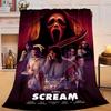 1PC Scr-eam Horror Movie Flannel Blanket Gift, Suitable for Both Men And Women, Soft Ideal for Beds And Sofa, Birthday Or Christmas Gift
