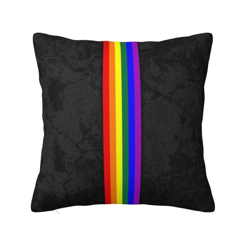 Distressed Gay Bear Pride Flag Stripe Throw Pillow Case Home Decor Cushions Cover For Sofa Car Seat Square Polyester Pillowslip