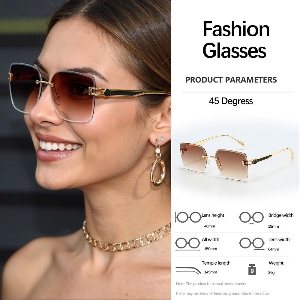 Modern Geometric Sun Glasses Metal Glasses Exquisite Workplace Items Modern Minimalist Commuting Styles Women Sun Glasses