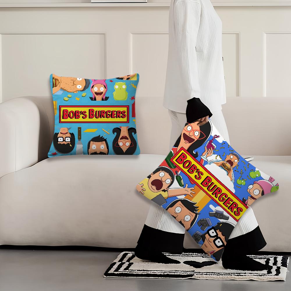 Cartoon B-Bobs Cute B-Burgers cool cushion cover Pillow Cover Home Sofa living Decoration Room  Office Car Nordic Simplicity