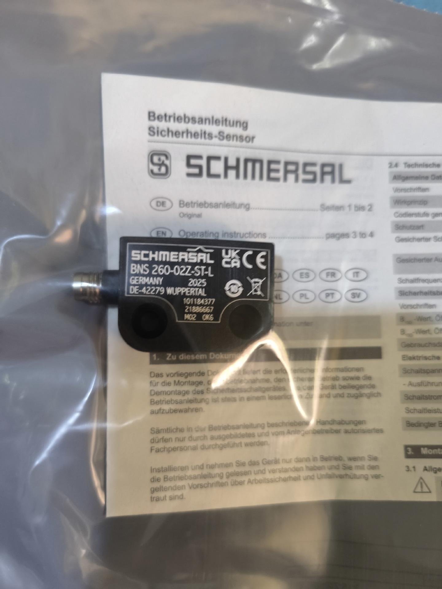 Schmersal BNS 260-02Z-ST-L Safety Sensor - Brand New, In Stock! Er Zhe