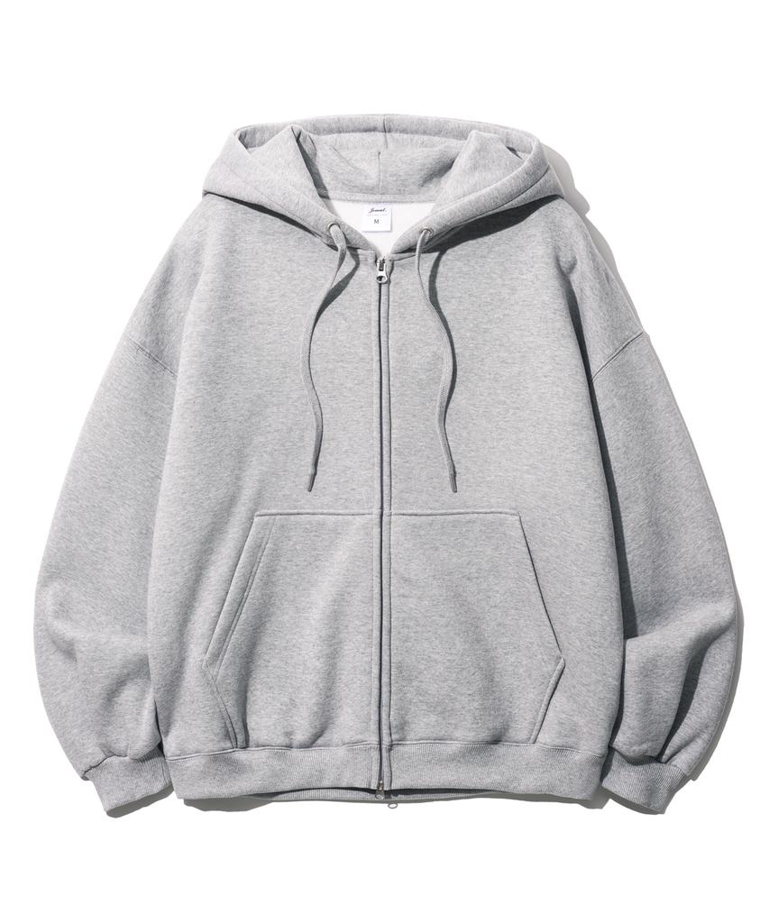 Jemut File Oversized Two-Way Zip-Up Hoodie (6 Types) Gray Kjhd2407