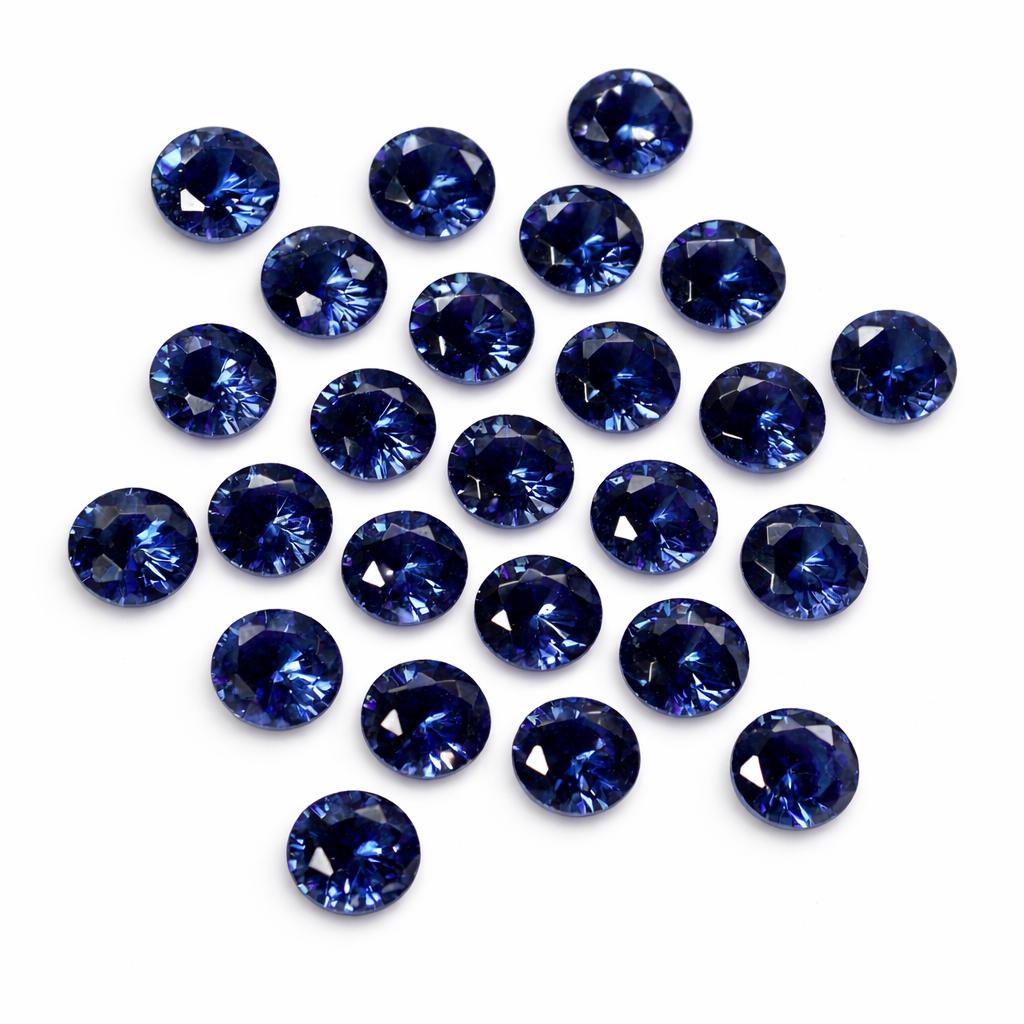 Natural Blue Sapphire Loose Gemstone 16 Pcs 5x5 Mm Lot Round September Birthstone for Jewelry Making
