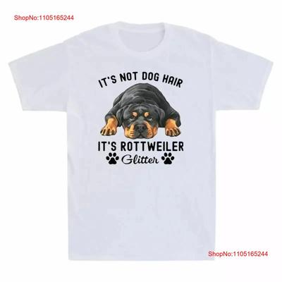 Funny Rottweiler Dog T Shirt Black Glitter For Unisex Vintage Homme Streetwear Fashion Breathable Soft