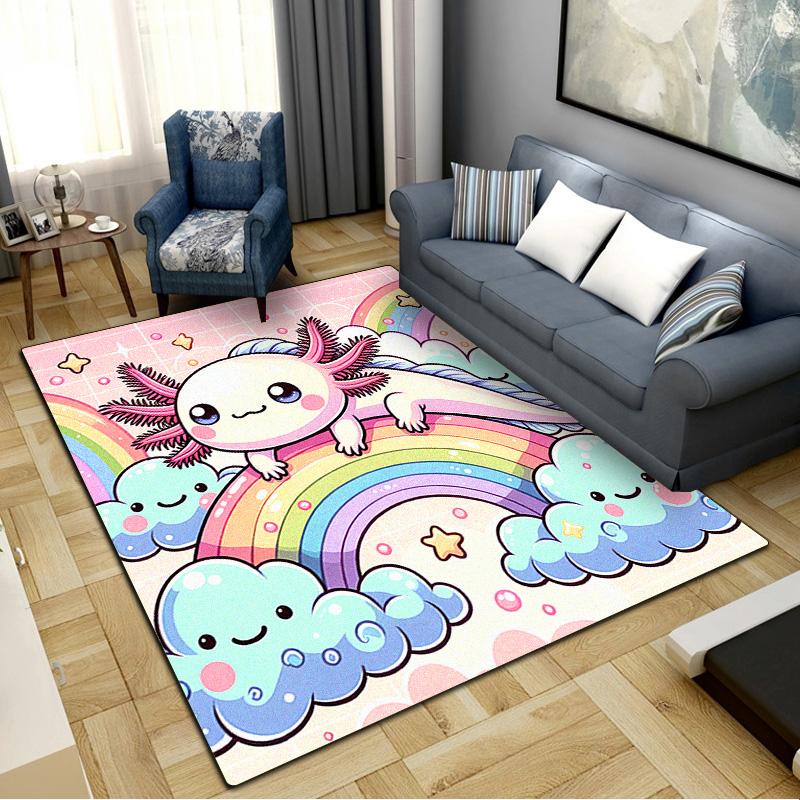 Axolotl Carpet Rug for Living Room Bedroom Home Sofa Decoration,Kids Play Non-slip Floor Mat