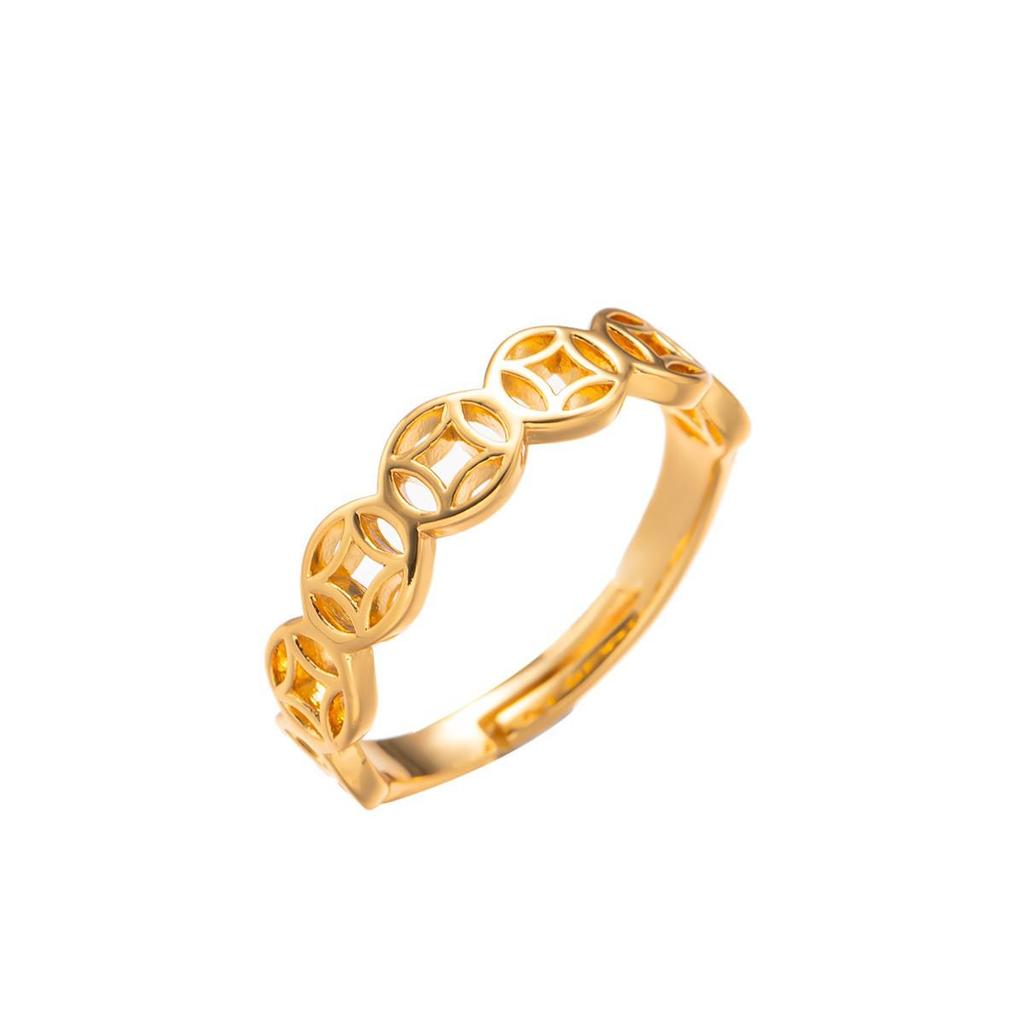 Retro Court-Style Open Coin Ring: Fashionable, Versatile, Niche Design, Simple, and Non-Fading.