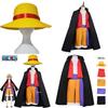 Autentický pánský cosplay set One Piece Wano Country s ikonickým kloboukem Luffyho