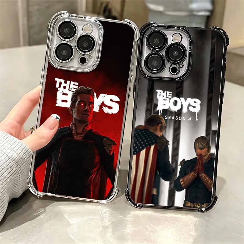 The Boys H-Homelander Plating Phone Case For Iphone 16 17 Pro Max Air 16E 14 15 Plus 12 13 Mini Anti-Fall Airabag Cover