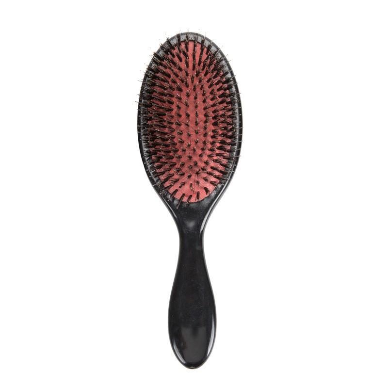 Professional Boar Bristle Hairbrush With Cushion Pad Scalp Massage Tangle-Free Styling