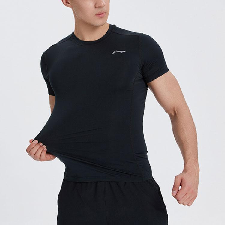 Li Ning T Shirts Men's Crew Neck Moderate Straight Fit AUDQ041-1