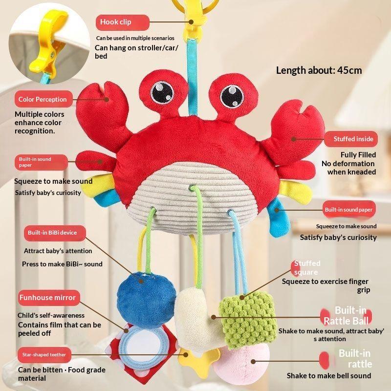 Baby Plush Animal Hanging Rattle Toy Baby Rattles Mobiles Cute Hanging Bell Educational Baby Toys For Stroller Crib Decoration
